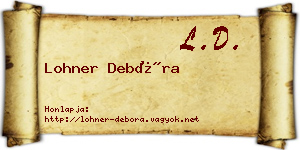 Lohner Debóra névjegykártya